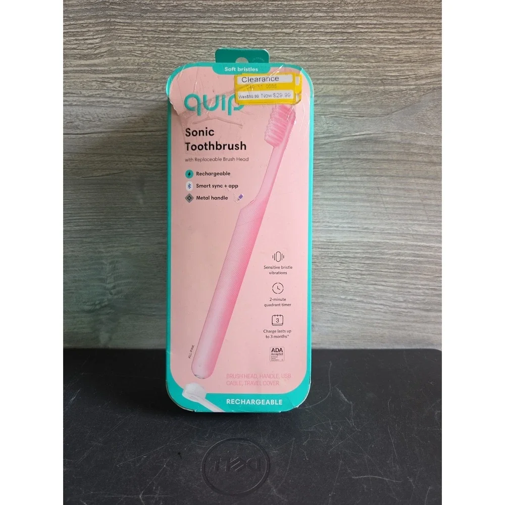 quip Sonic Rechargeable Toothbrush Pink Smart Electric Metal New In Box E8
